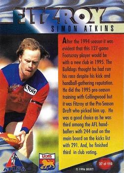1996 Select AFL Centenary Series #37 Simon Atkins Back